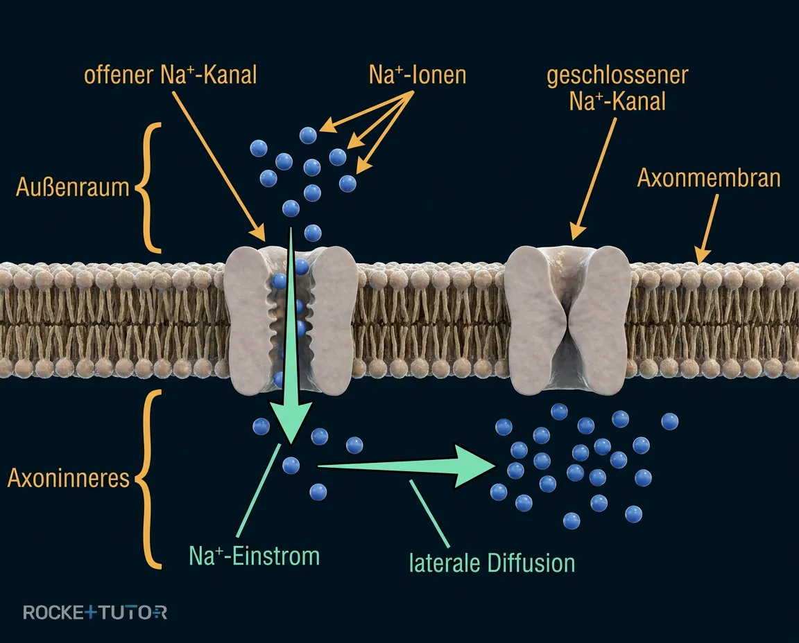 Laterale Diffusion von Natrium-Ionen