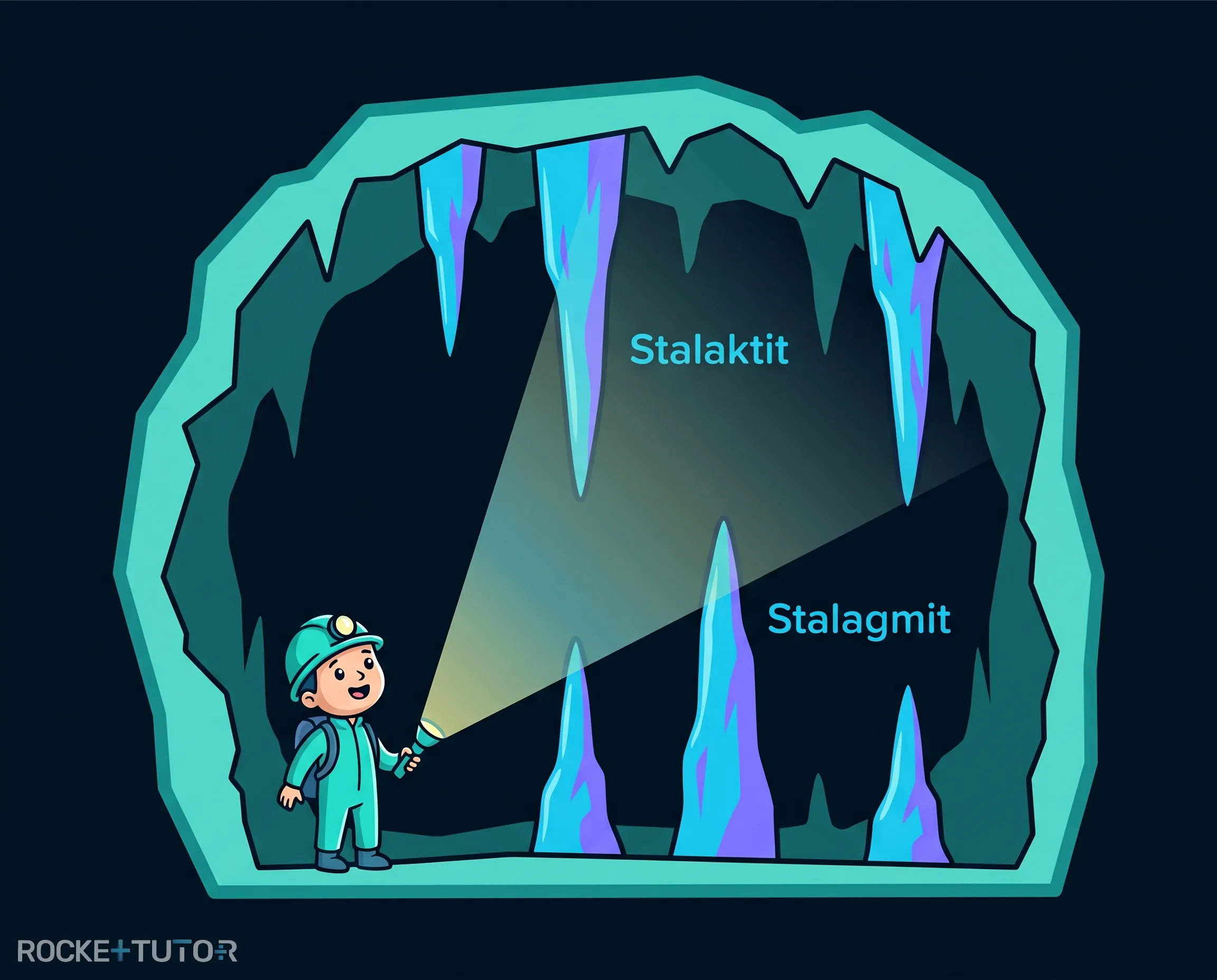 Tropfsteinhöhle mit Stalaktiten und Stalagmiten