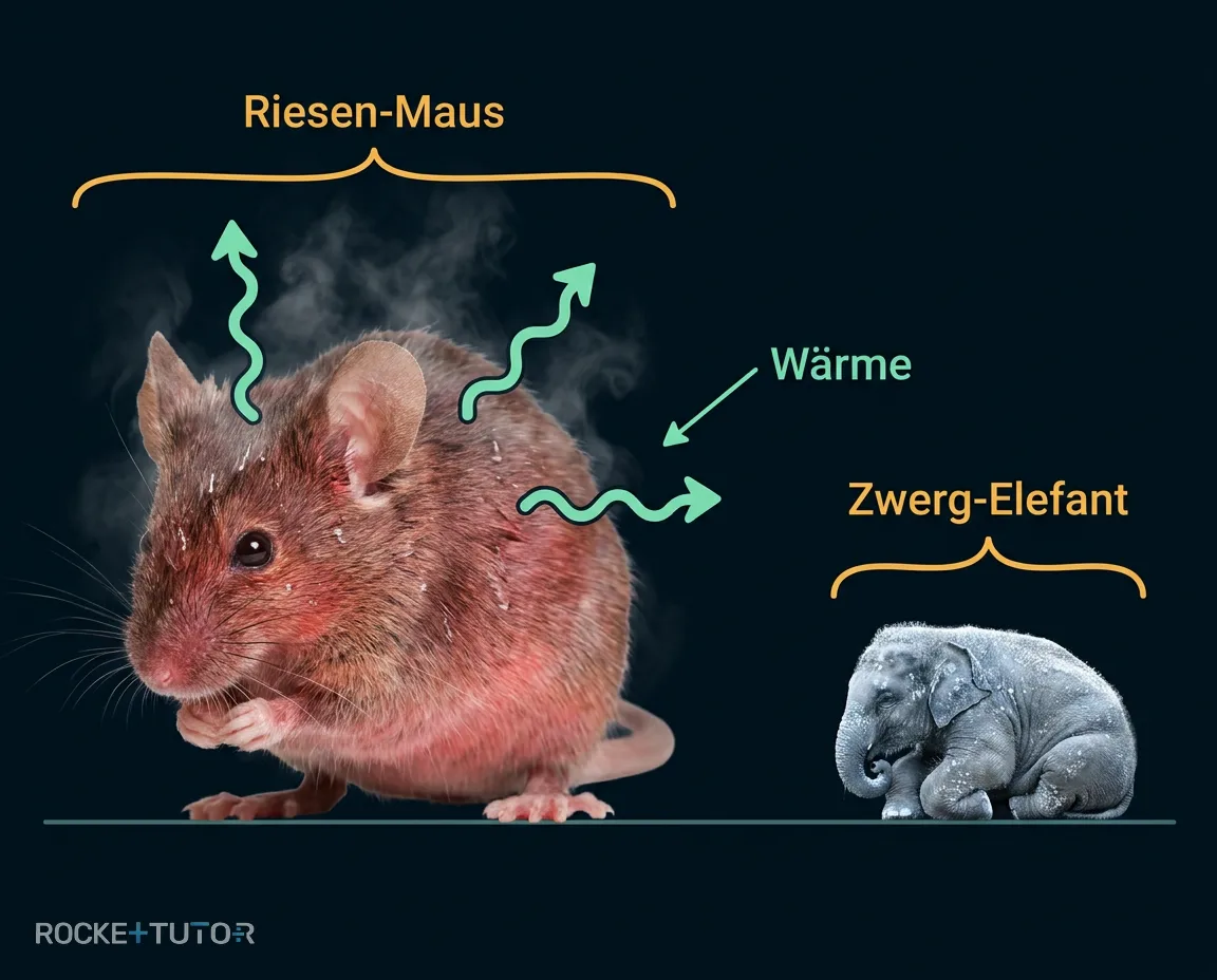 Diagramm Stoffwechsel und Körpergröße