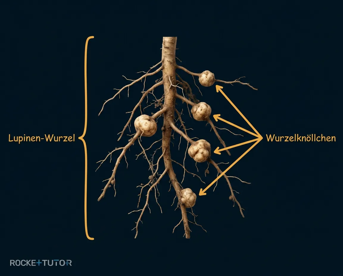 Lupinenwurzel mit dicken Knöllchen