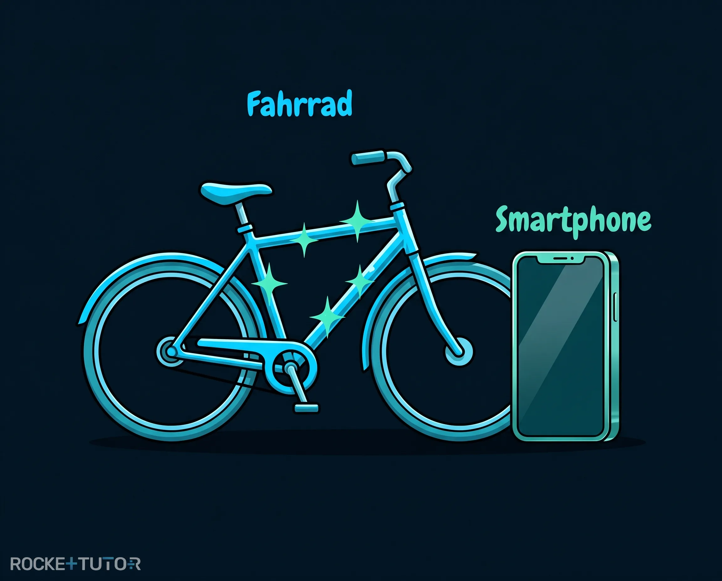 Fahrradrahmen und Smartphone aus Metall