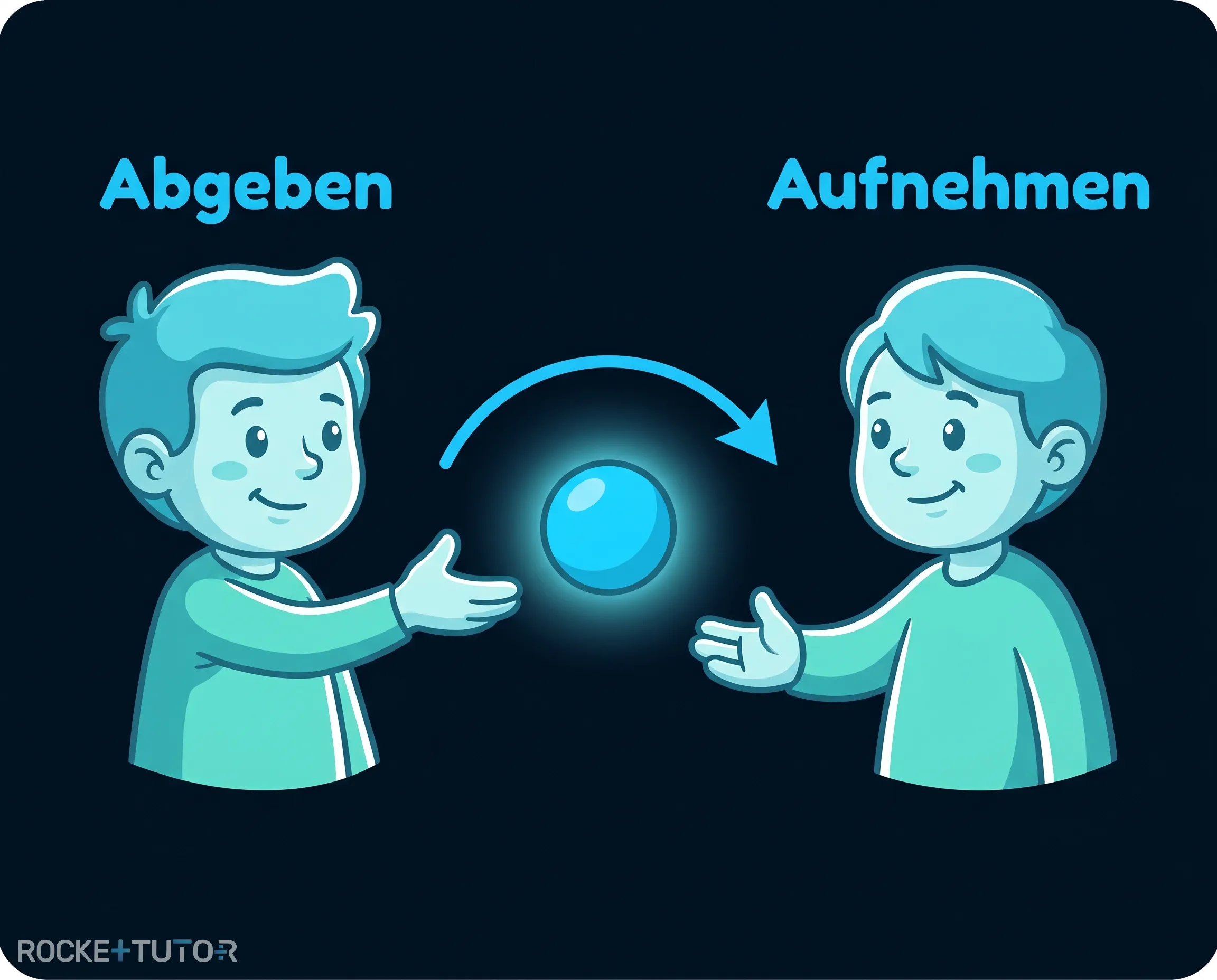 Zwei Personen bei der Übergabe