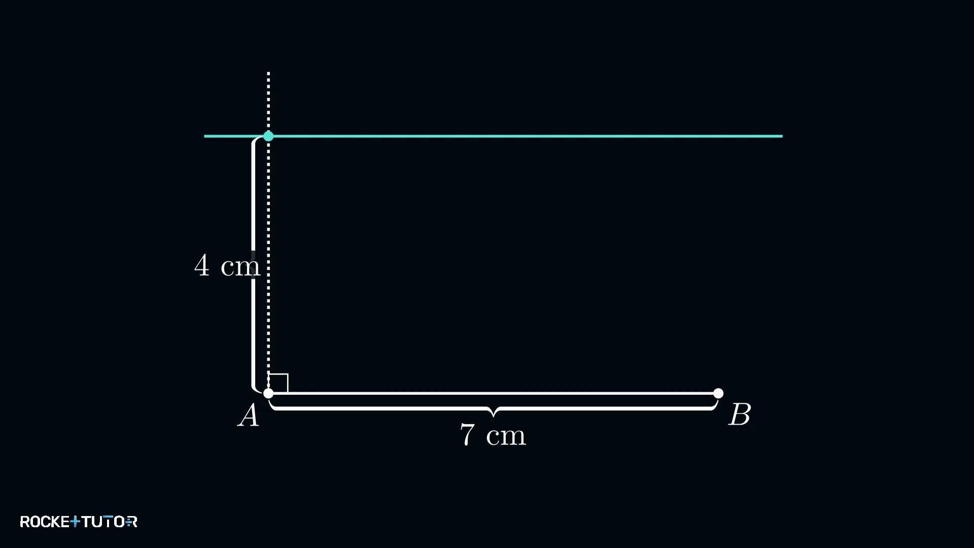 Erste Parallele im Abstand 4 cm