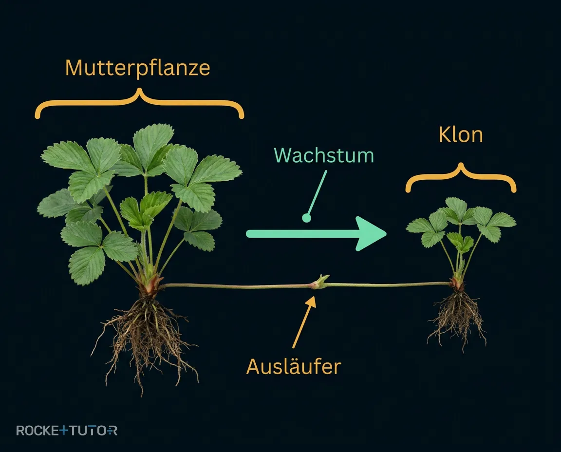 Erdbeerpflanze mit Ausläufer