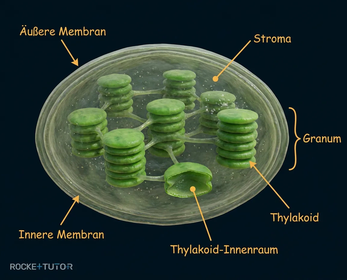 Querschnitt eines Chloroplasten mit Thylakoiden