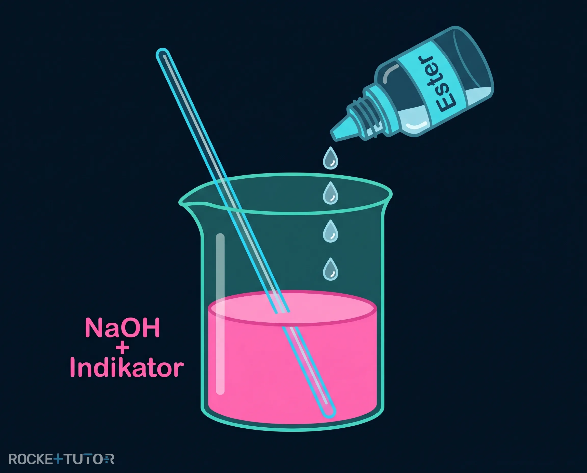 Becherglas mit pinker Lösung