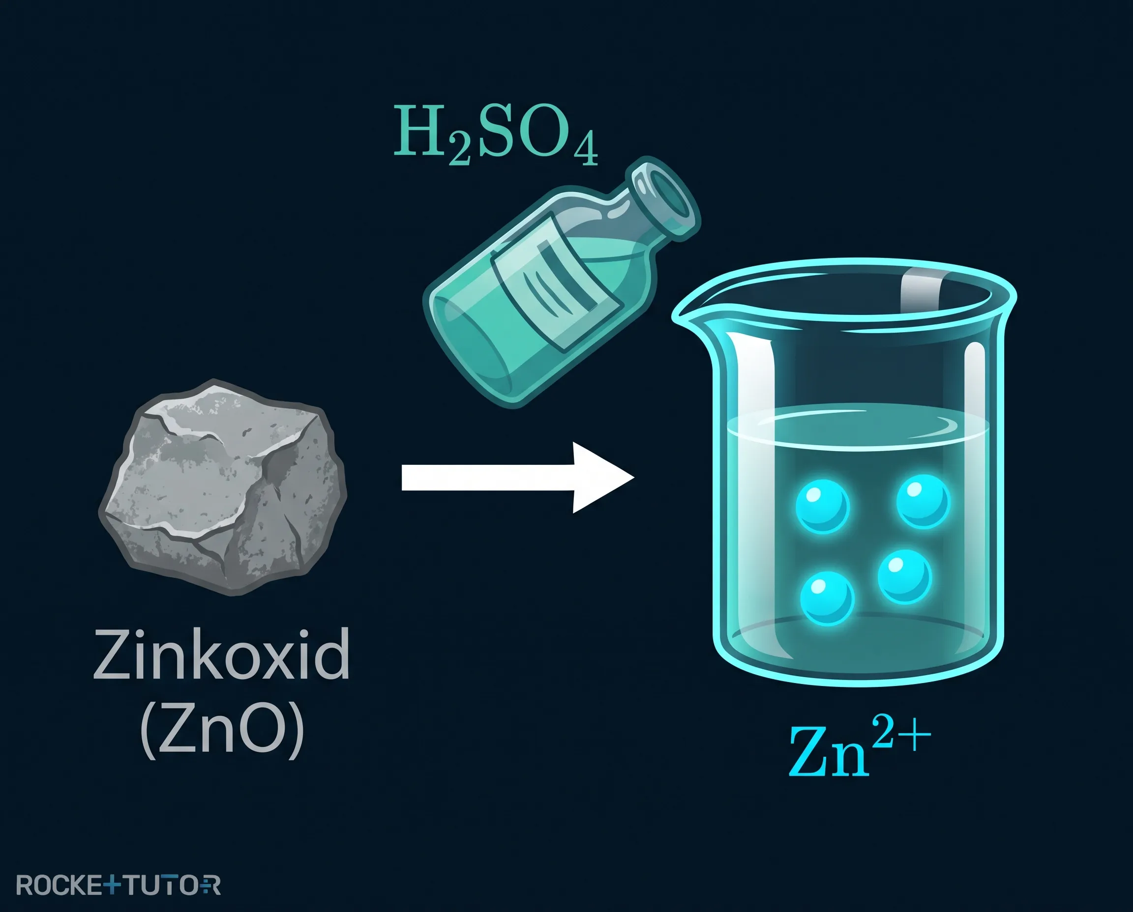Zinkoxid wird in Schwefelsäure gelöst