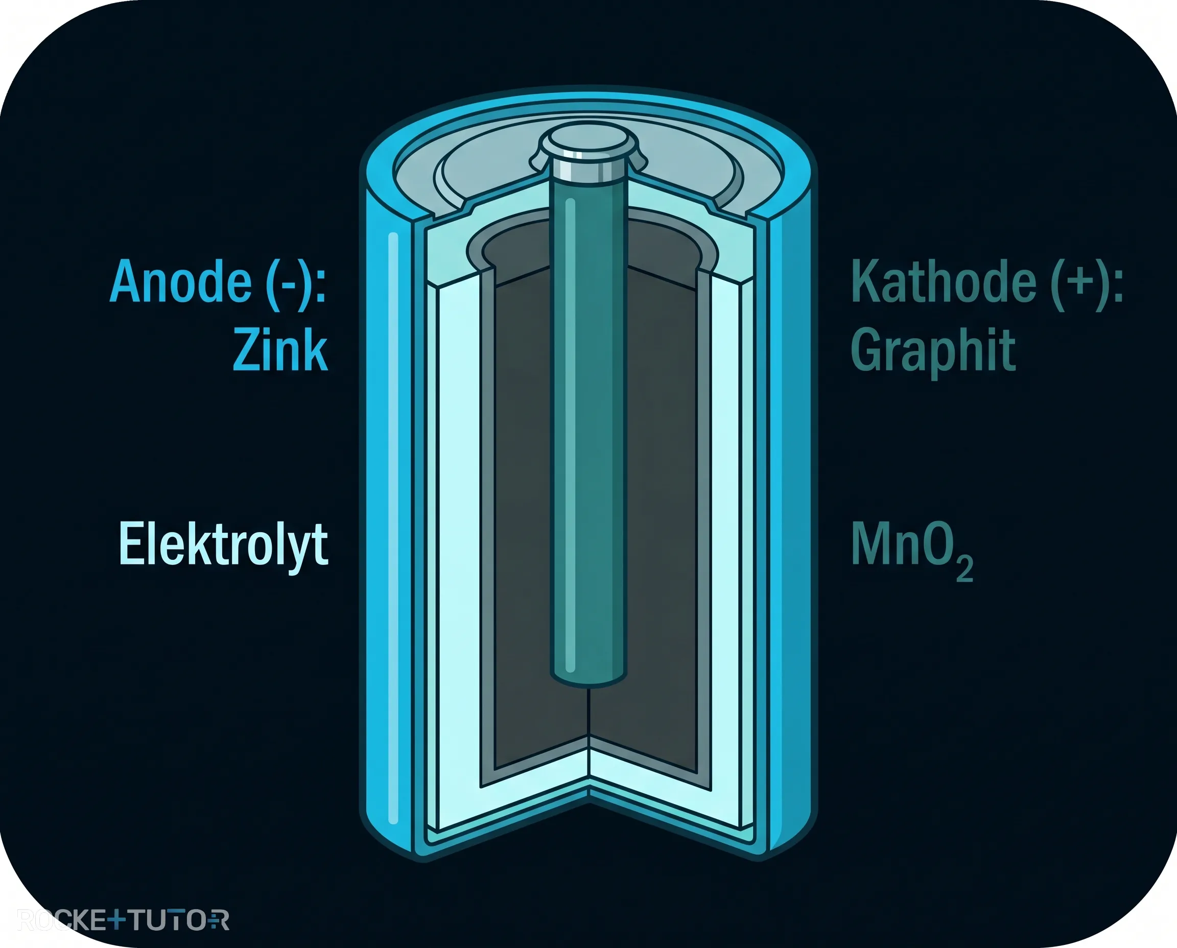 Aufbau einer Zink-Kohle-Batterie