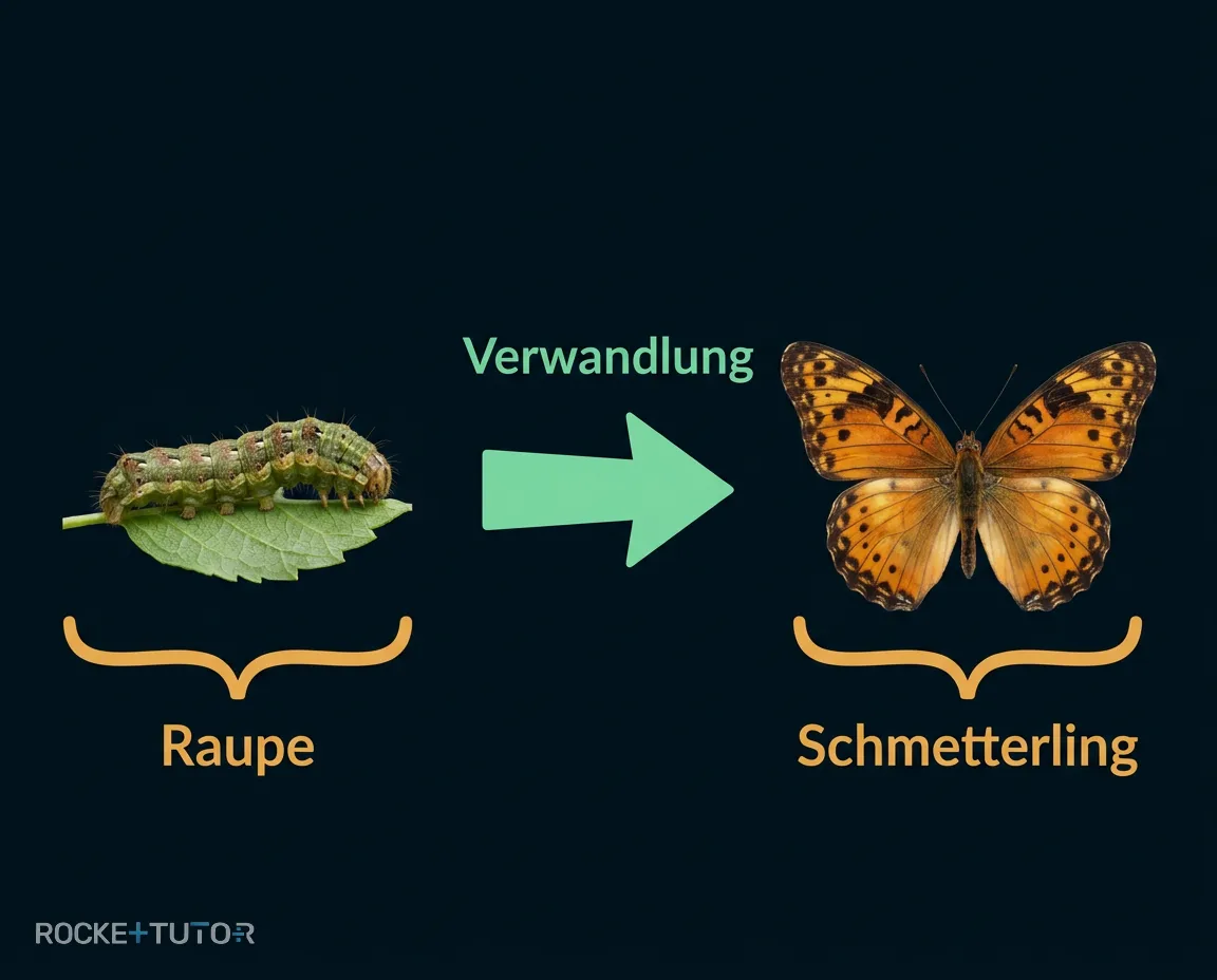 Raupe wird zum Schmetterling