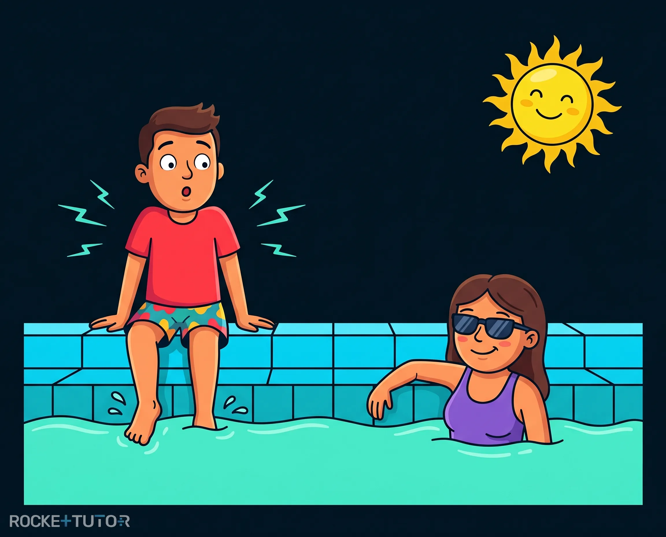 Junge im Schwimmbad
