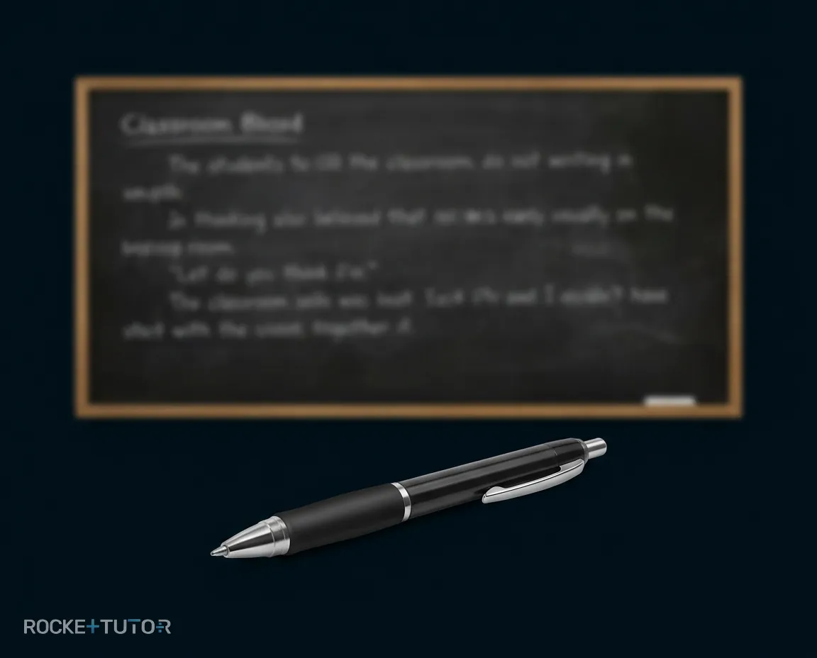 Stift und Tafel unscharf