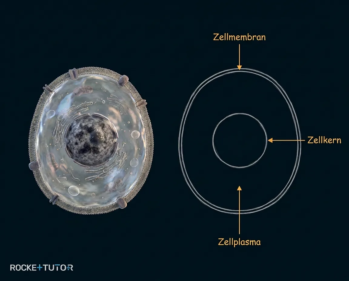 Mikroskop und Forscher zeichnet