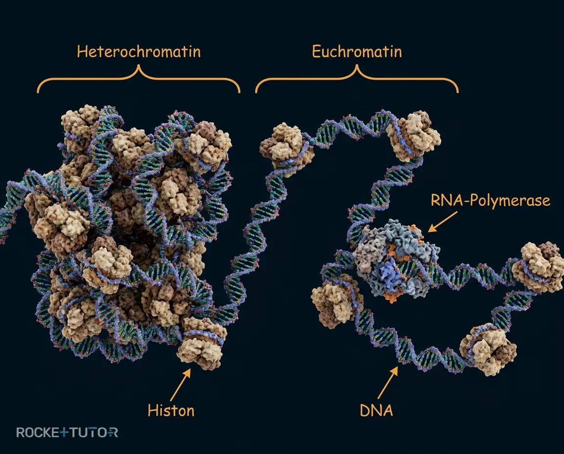 Euchromatin und Heterochromatin Vergleich