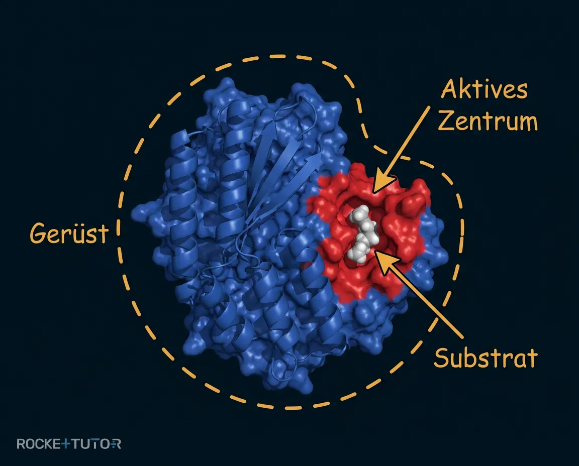 Aktives Zentrum und Gerüst Protein
