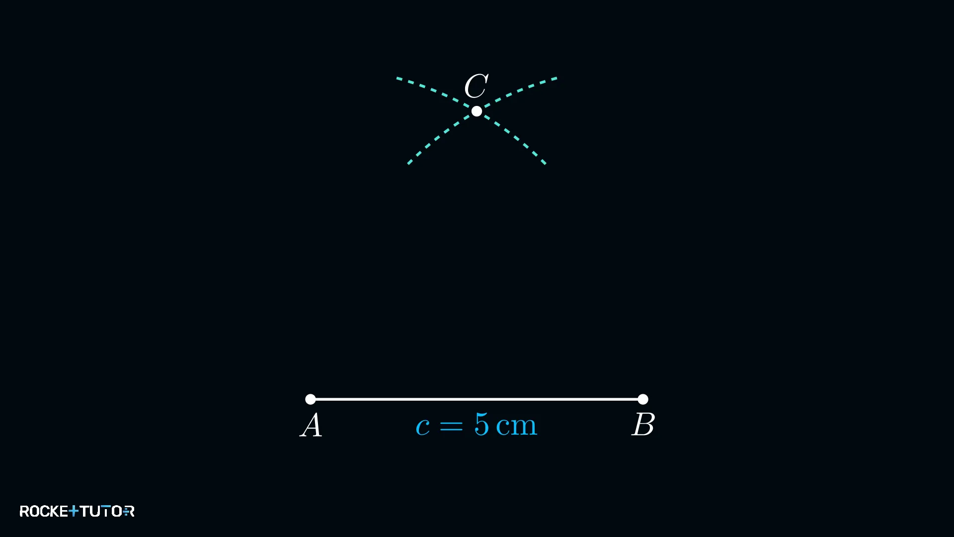 Zwei gleiche Kreisbögen mit Radius 5 cm um A und B