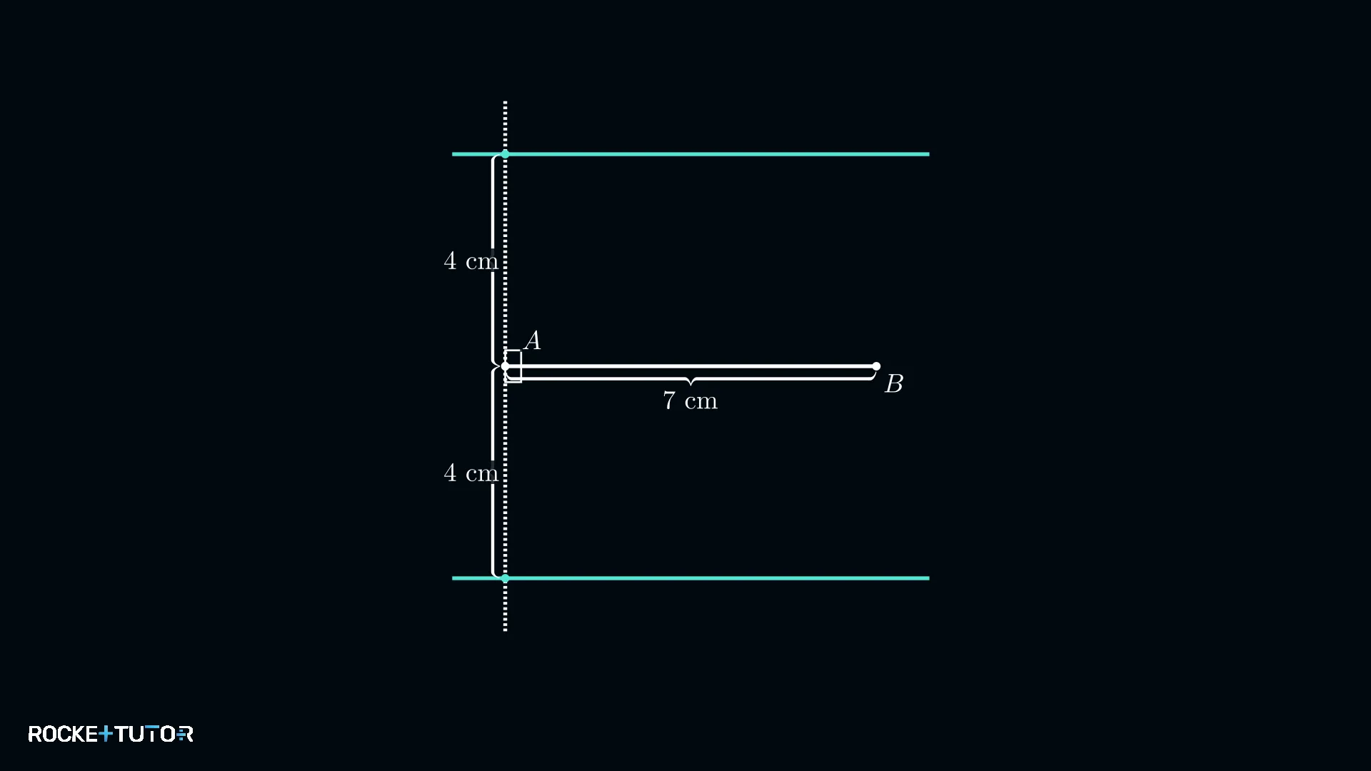 Zwei Parallelen als Ortslinie für h_c gleich 4 cm