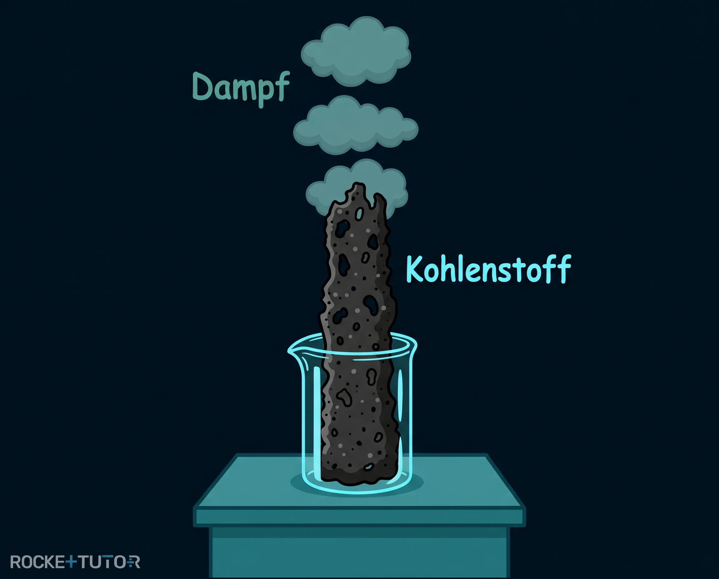Schwarze poröse Säule aus Becherglas