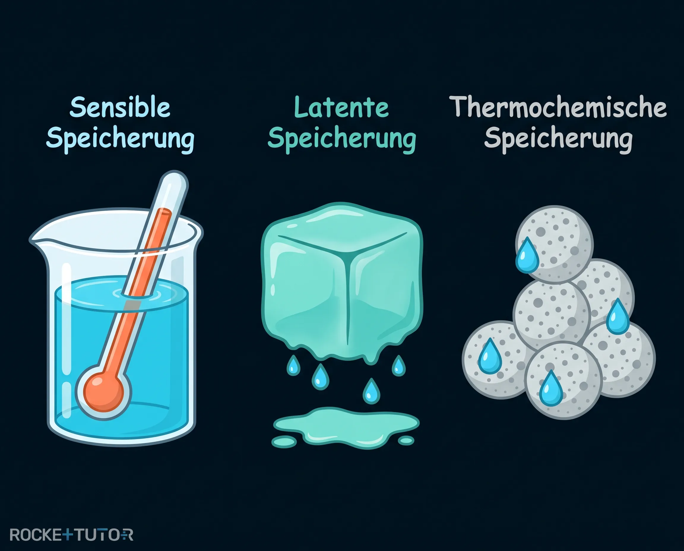 Kreislauf der thermochemischen Wärmespeicherung mit Silicagel