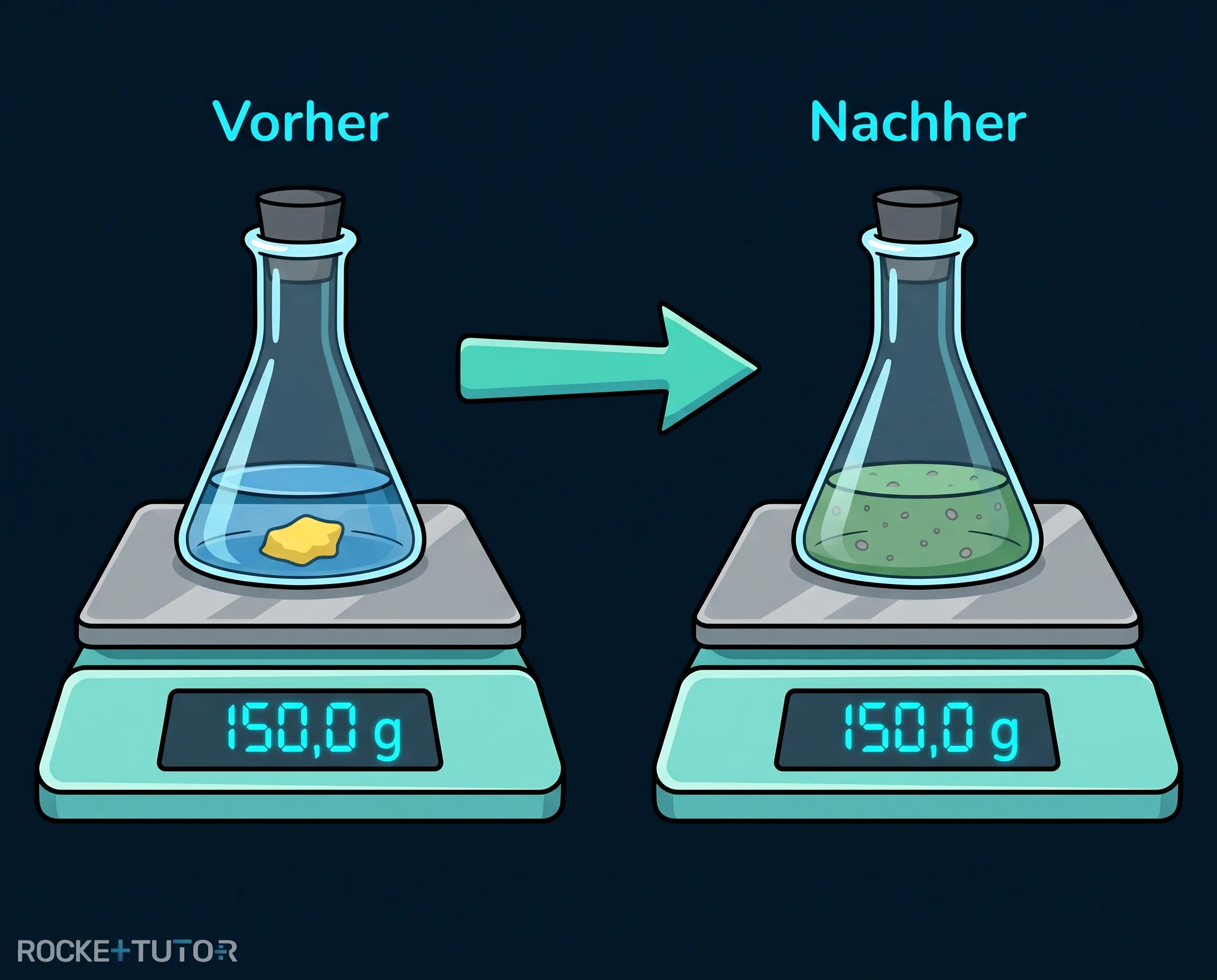 Waage mit Reaktionskolben