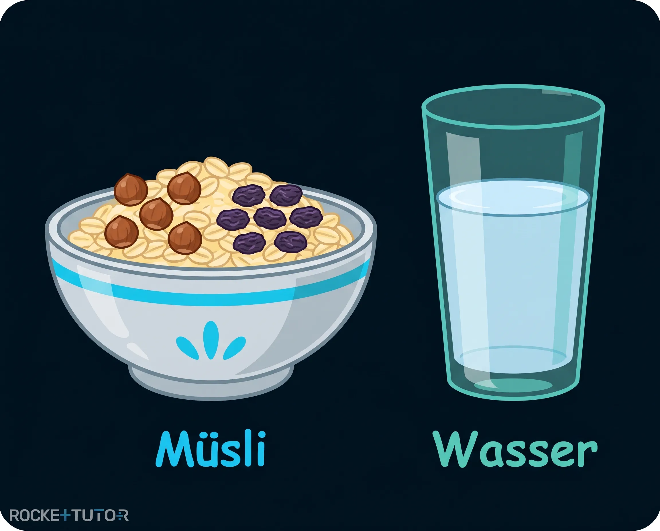 Müsli und Wasserglas