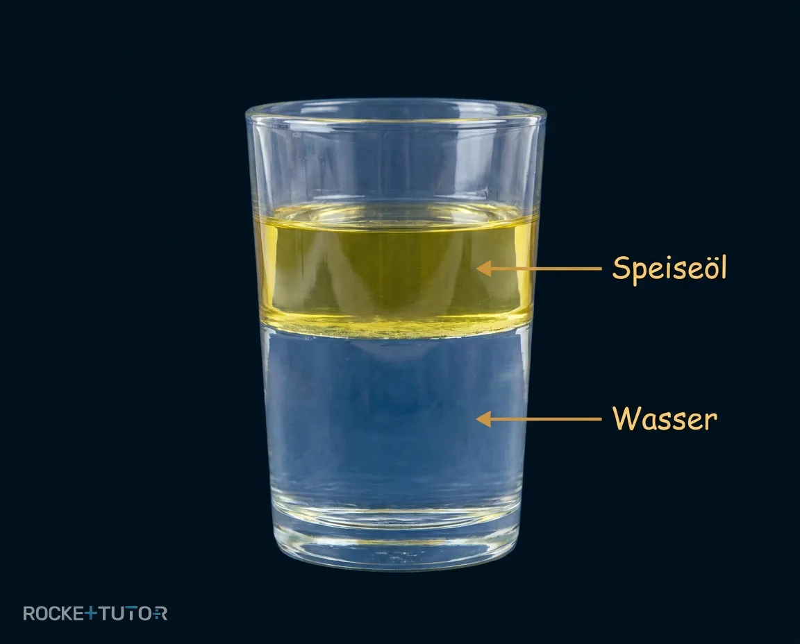 Öl und Wasser trennen sich