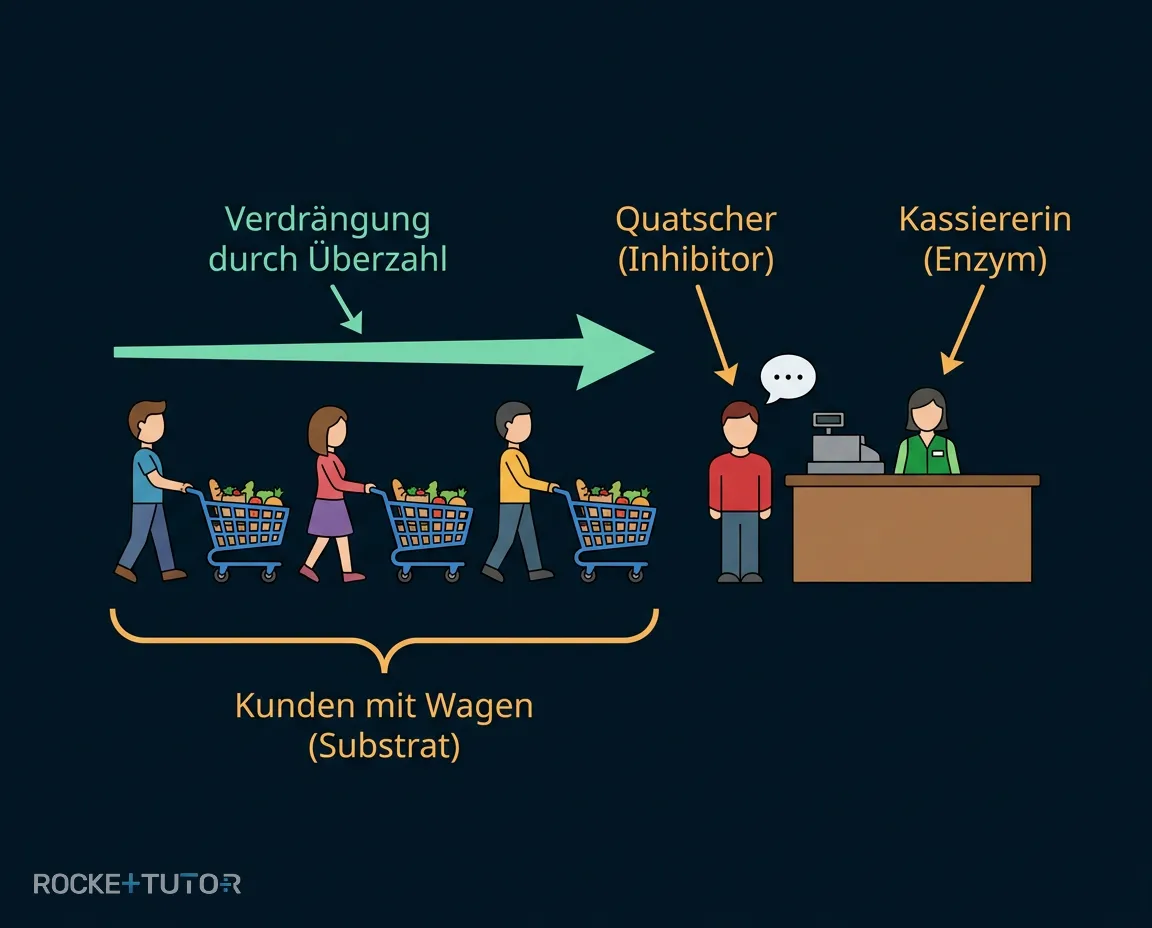 Kassiererin im Supermarkt Analogie