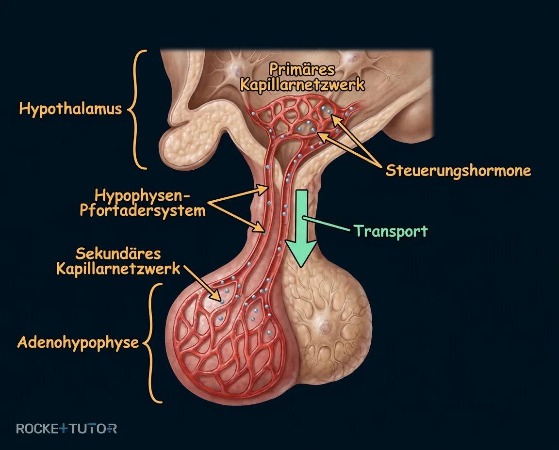 Adenohypophyse und Pfortadersystem