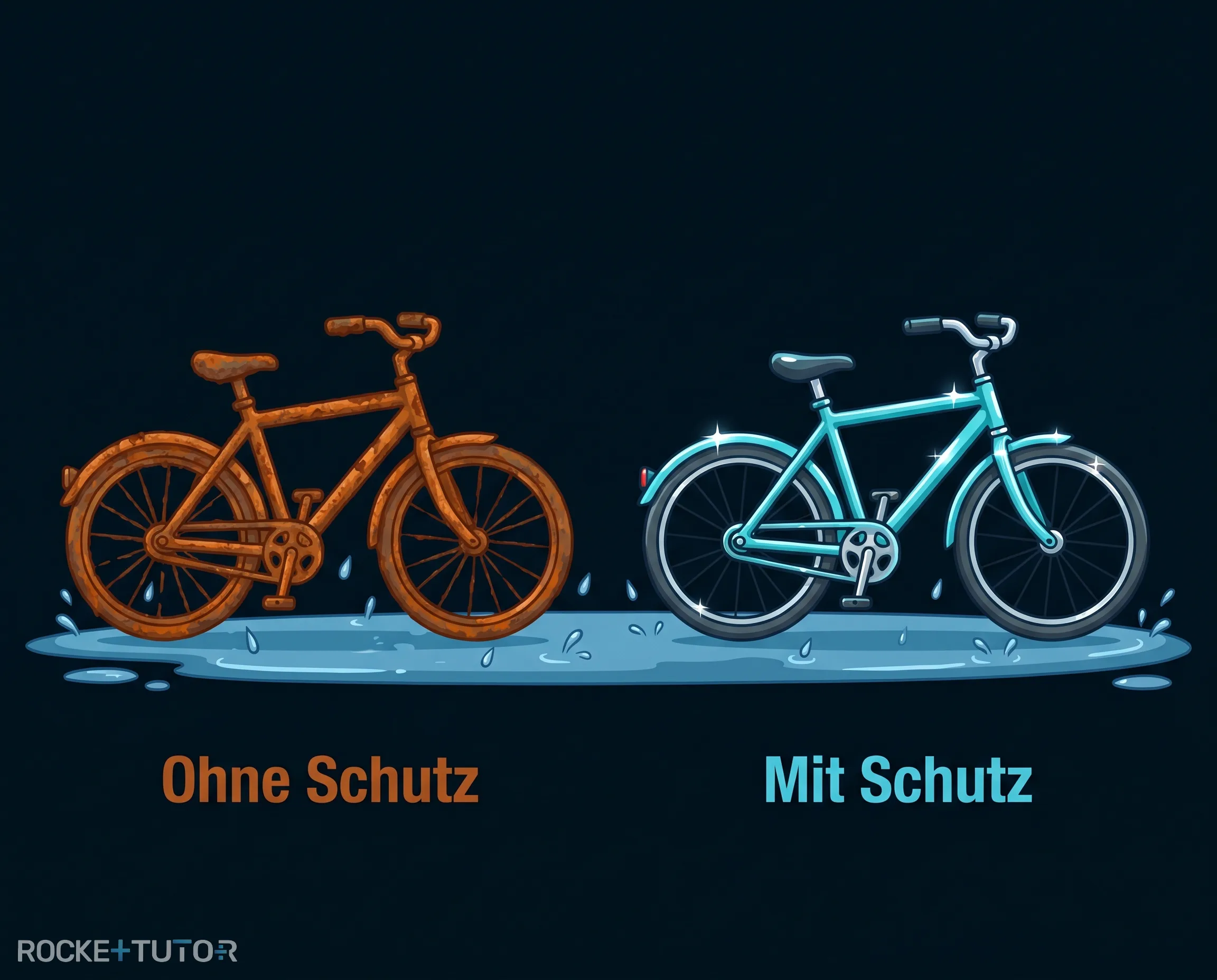 Fahrrad mit und ohne Rost