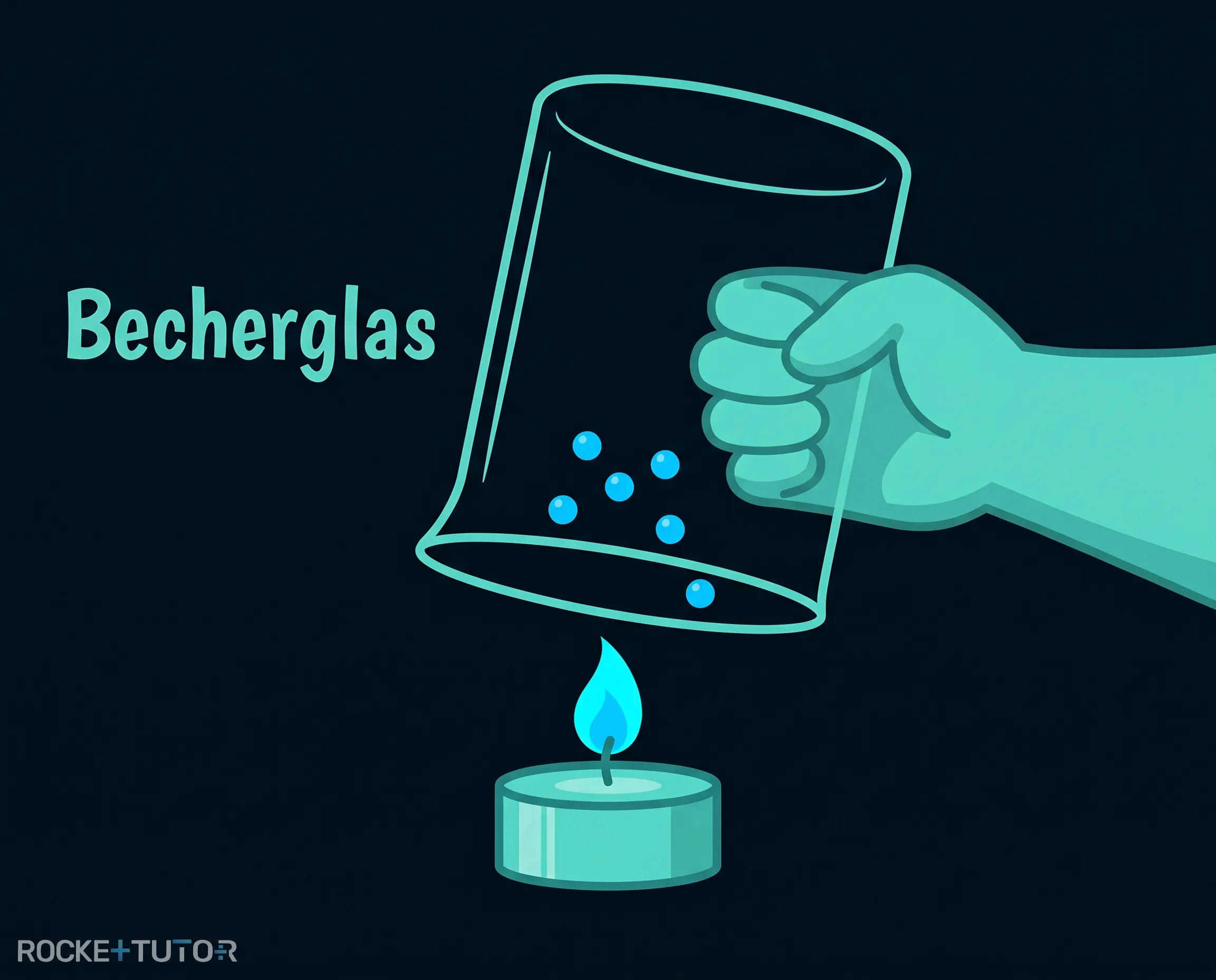 Becherglas über Kerzenflamme