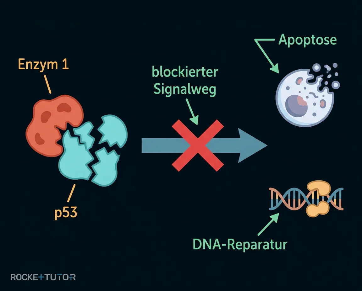 Abbau des p53-Proteins durch Virus