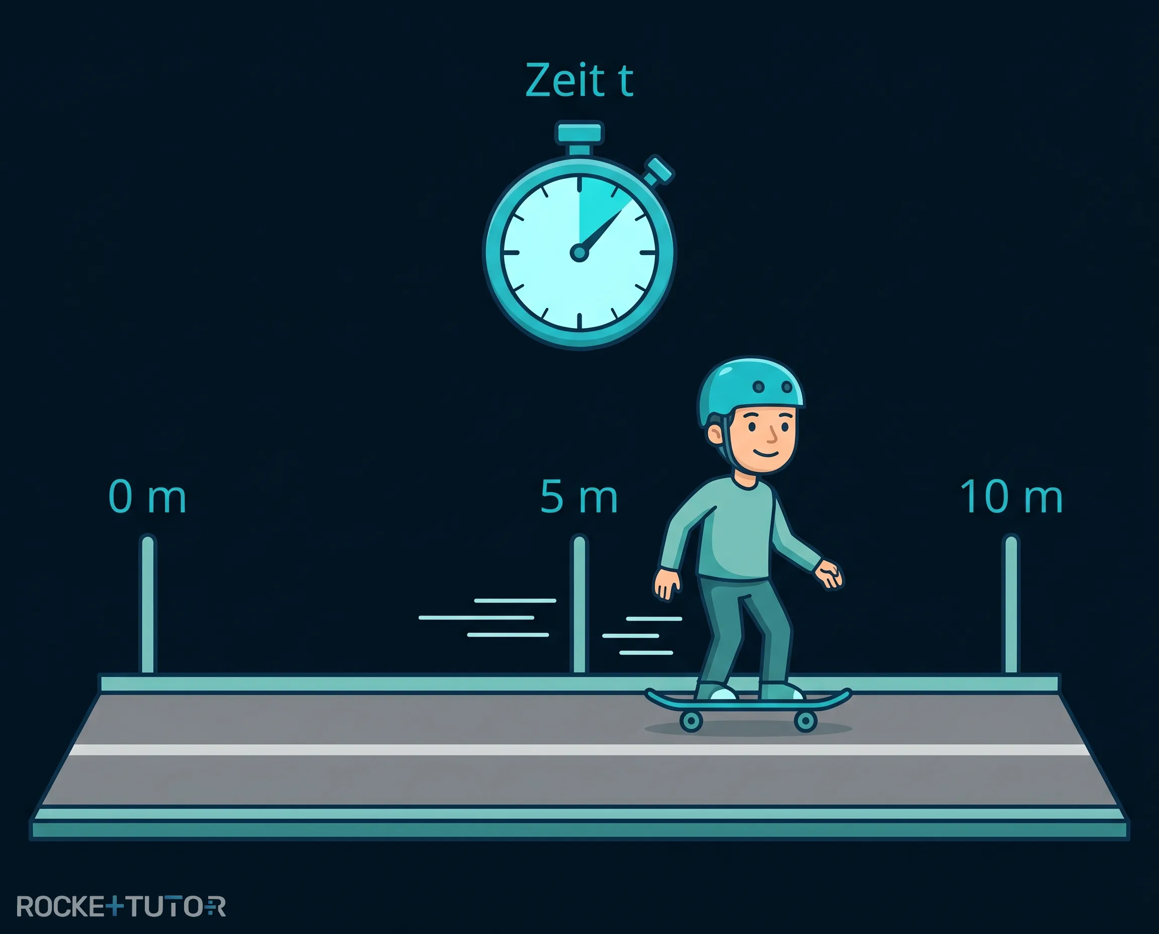 Skateboarder auf gerader Straße