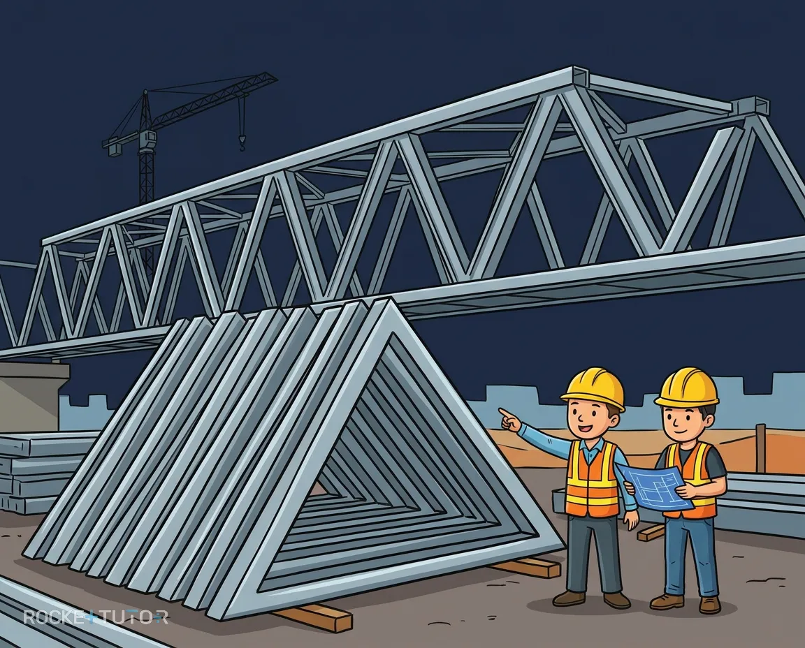 Dreieckige Metallteile für Brücke