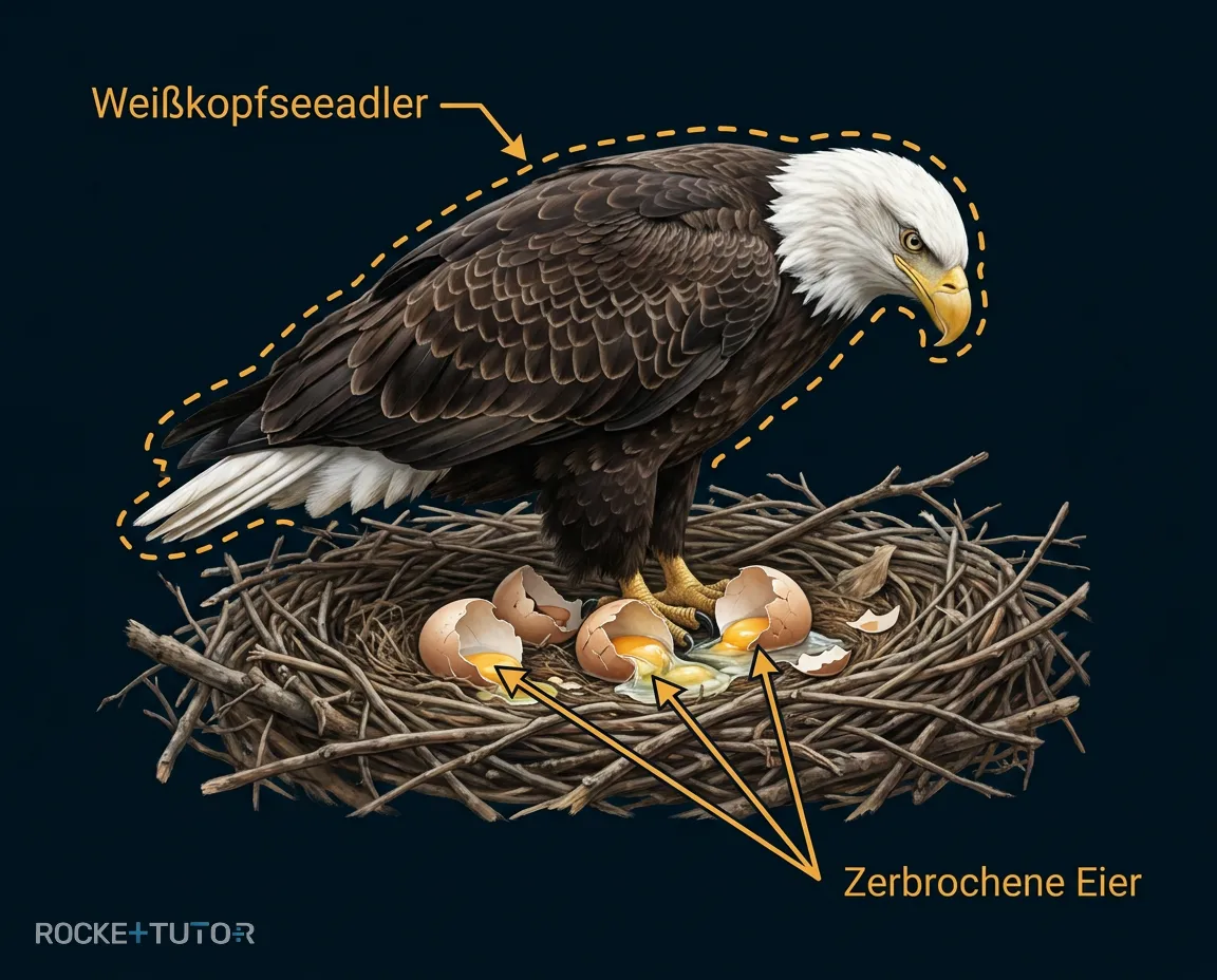 Weißkopfseeadler mit dünnen Eierschalen