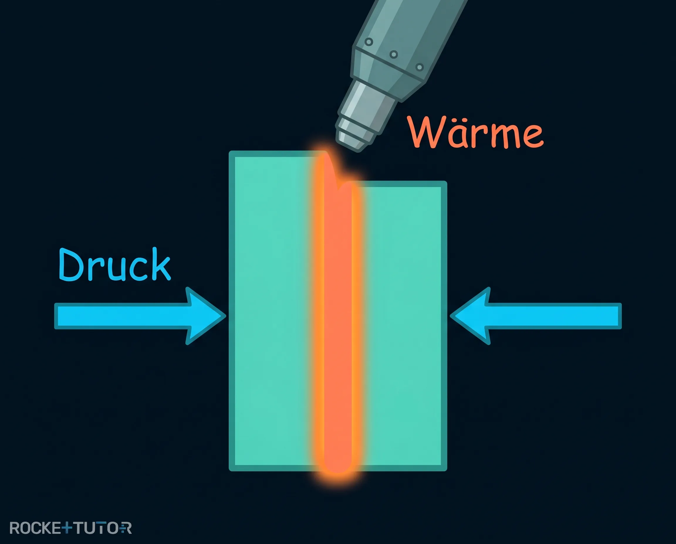 Zwei Thermoplaste beim Schweißen