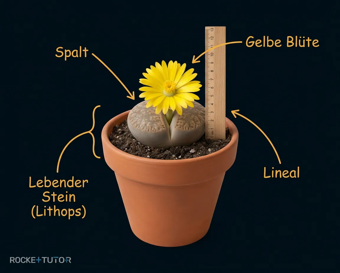 Blühende Lithops Pflanze