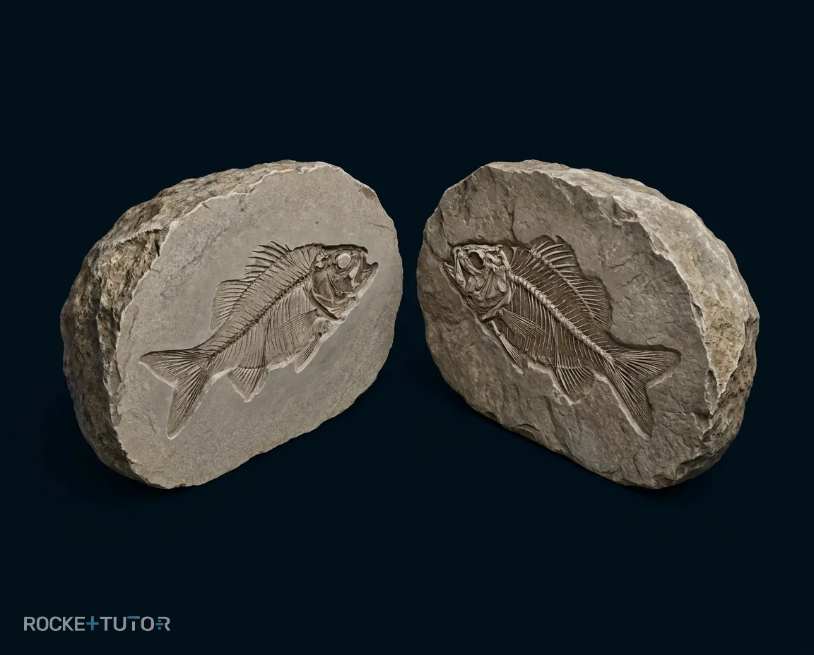 Fischfossil in einem Stein