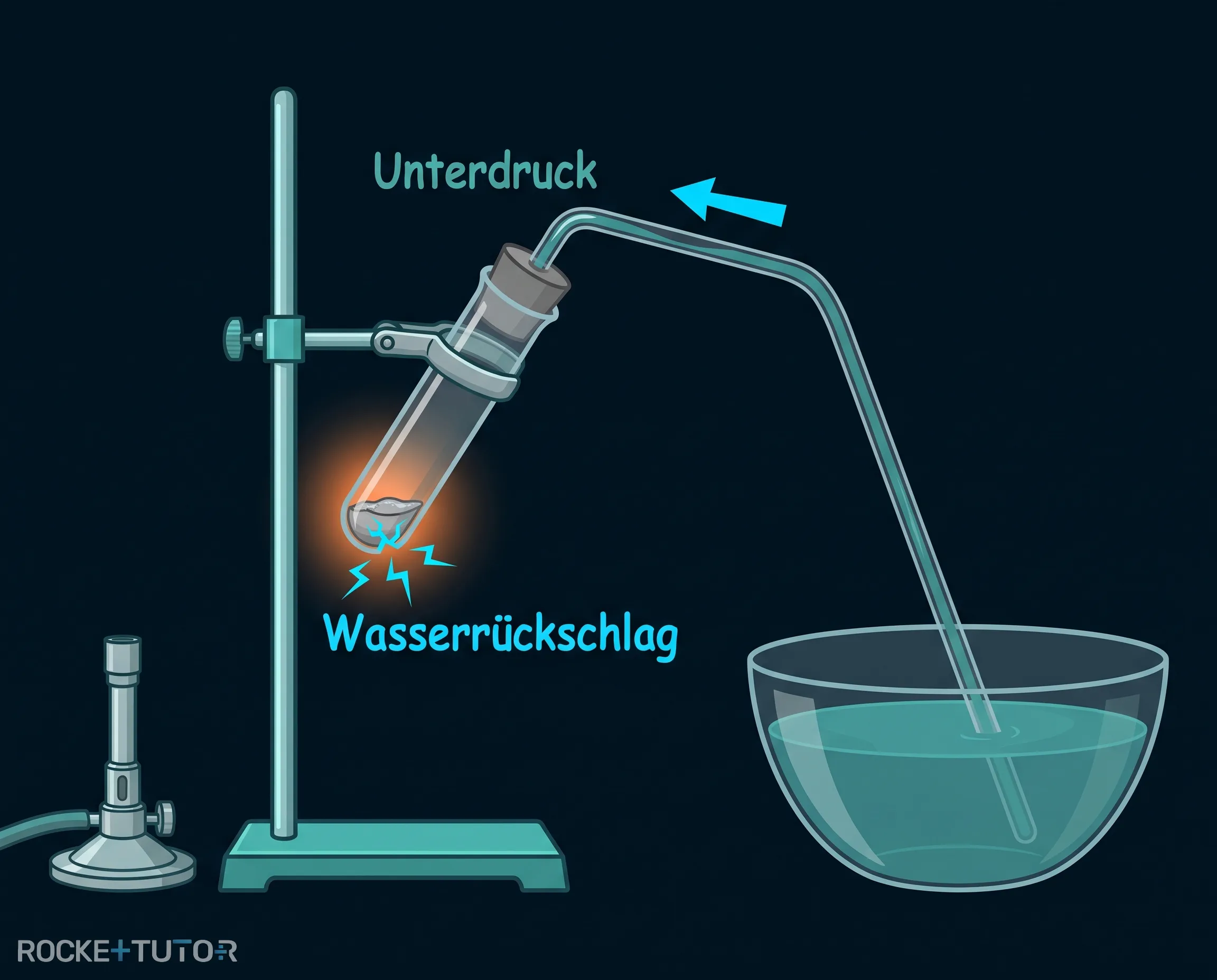 Entstehung eines Wasserrückschlags