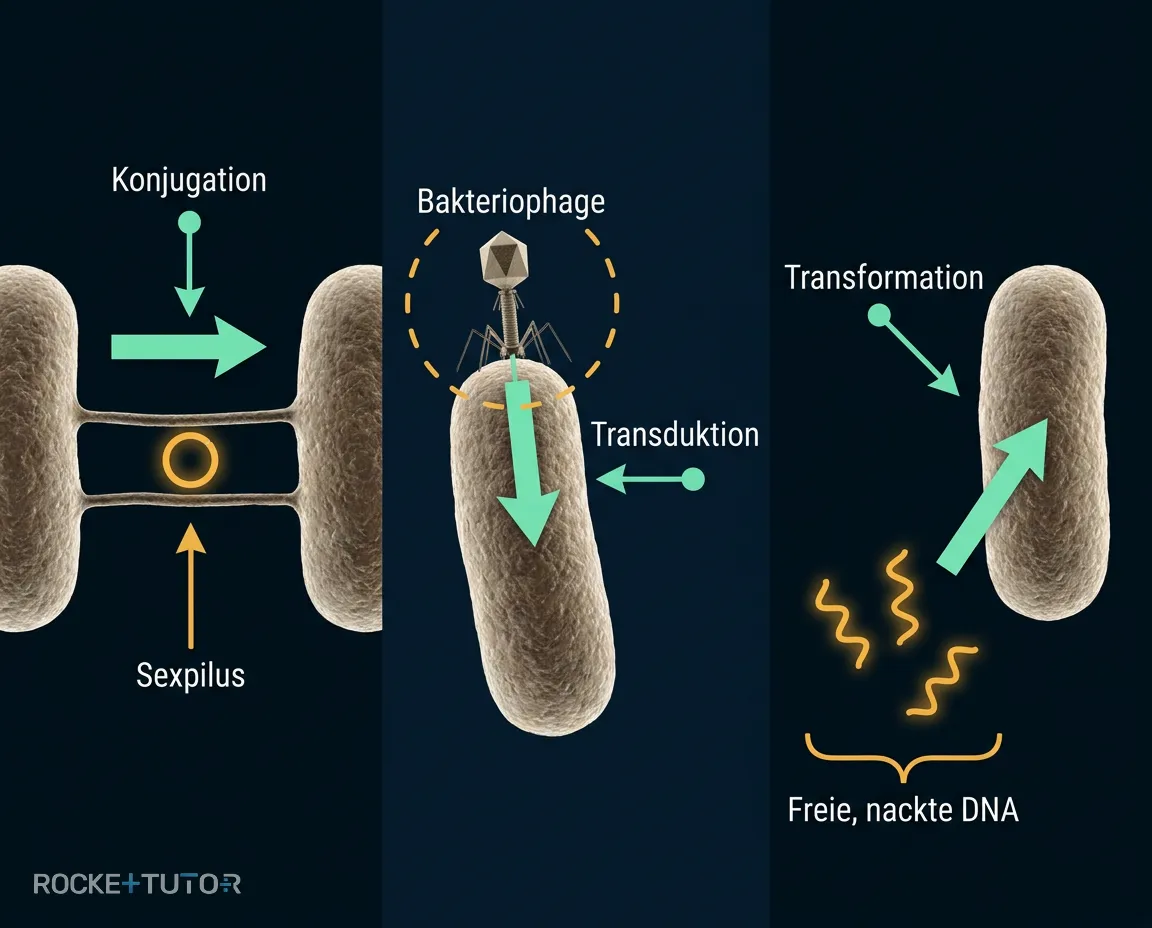 Drei Wege des horizontalen Gentransfers