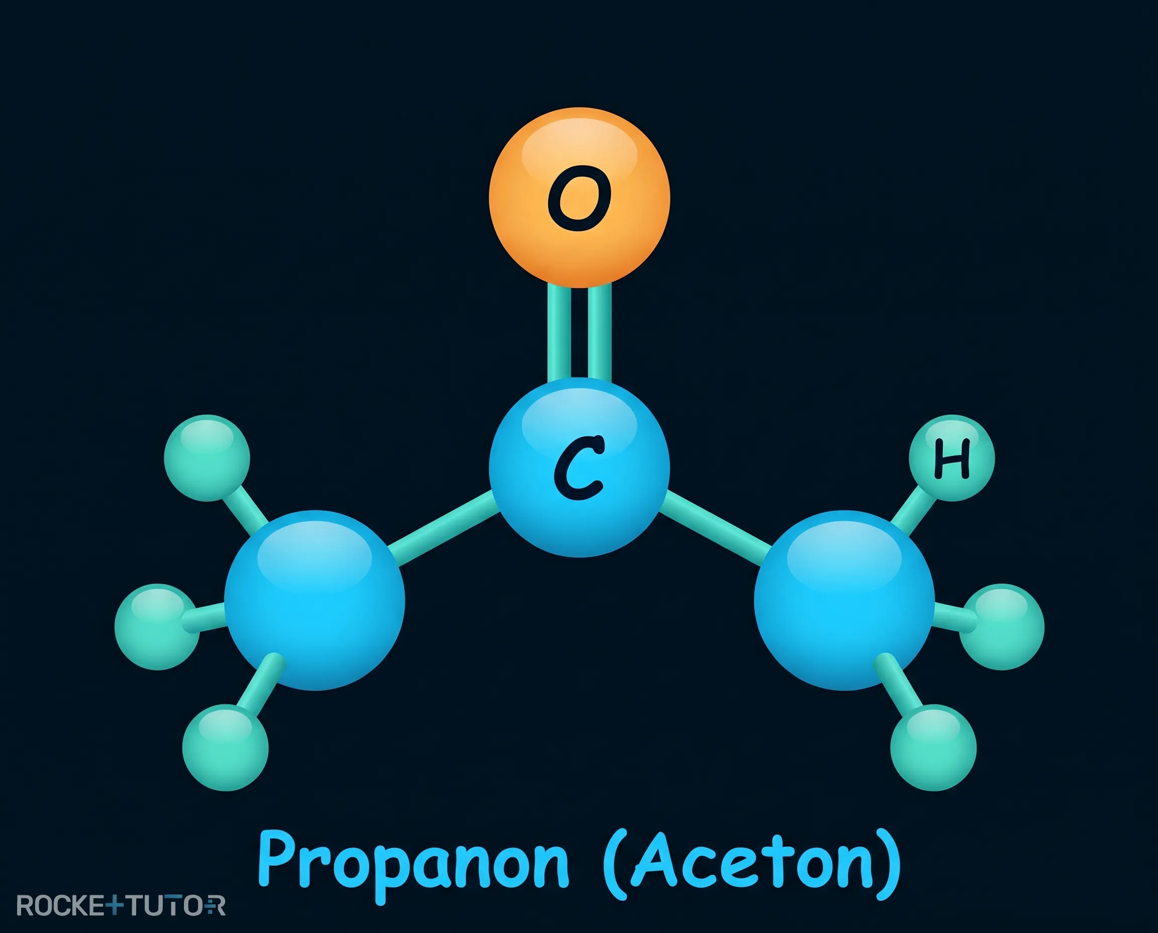 Strukturformel von Propanon Aceton