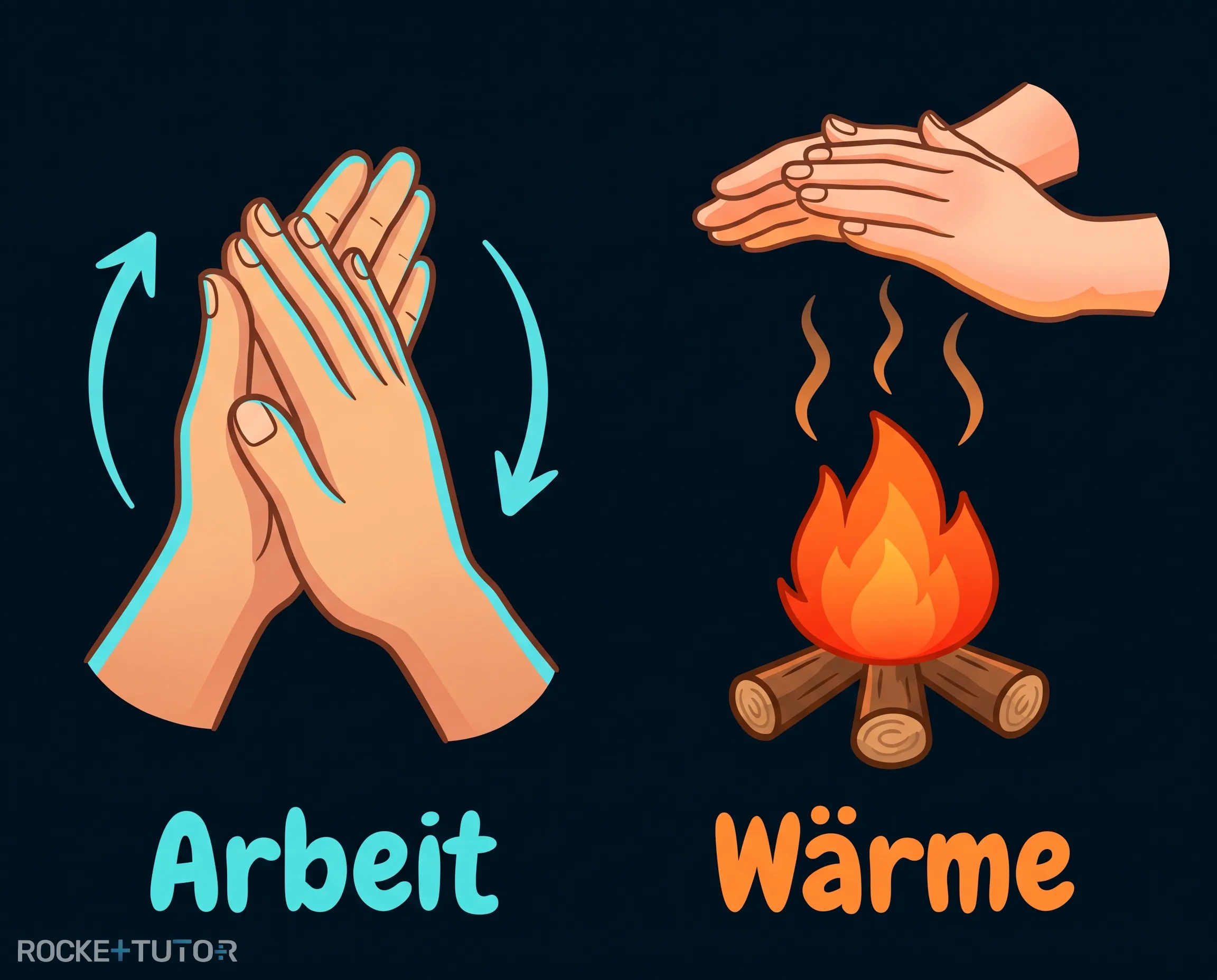 Hände reiben oder Lagerfeuer
