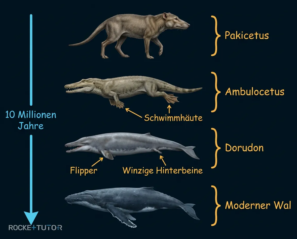 Evolution der Wale aus Landtieren