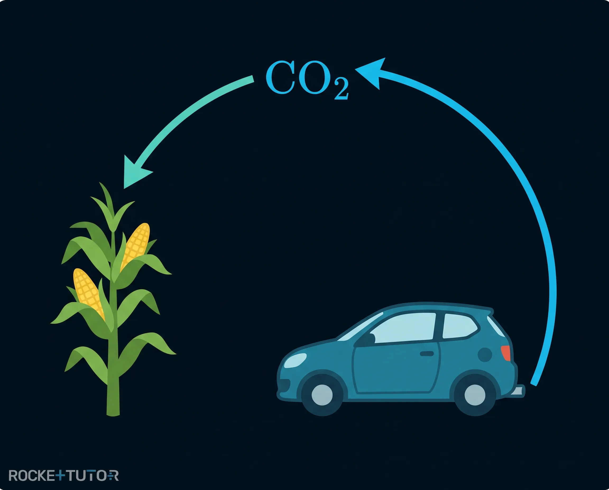Kreislauf von CO2 bei Biokraftstoffen
