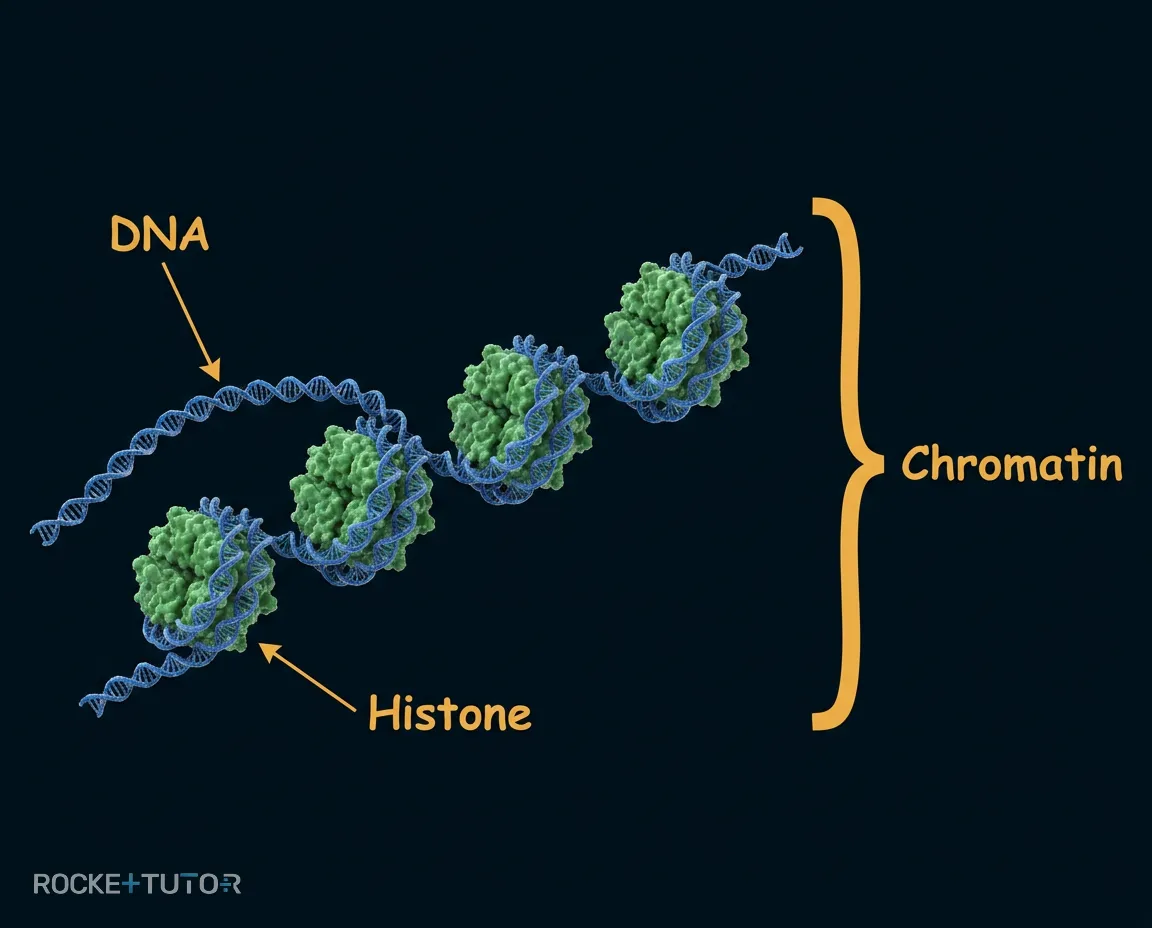 DNA um Histone gewickelt