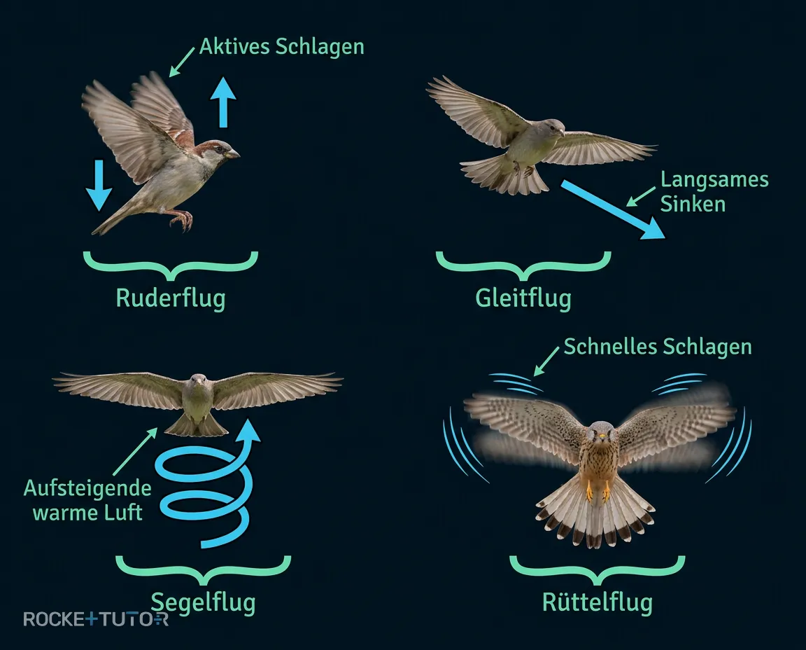 Vogel im Rüttelflug