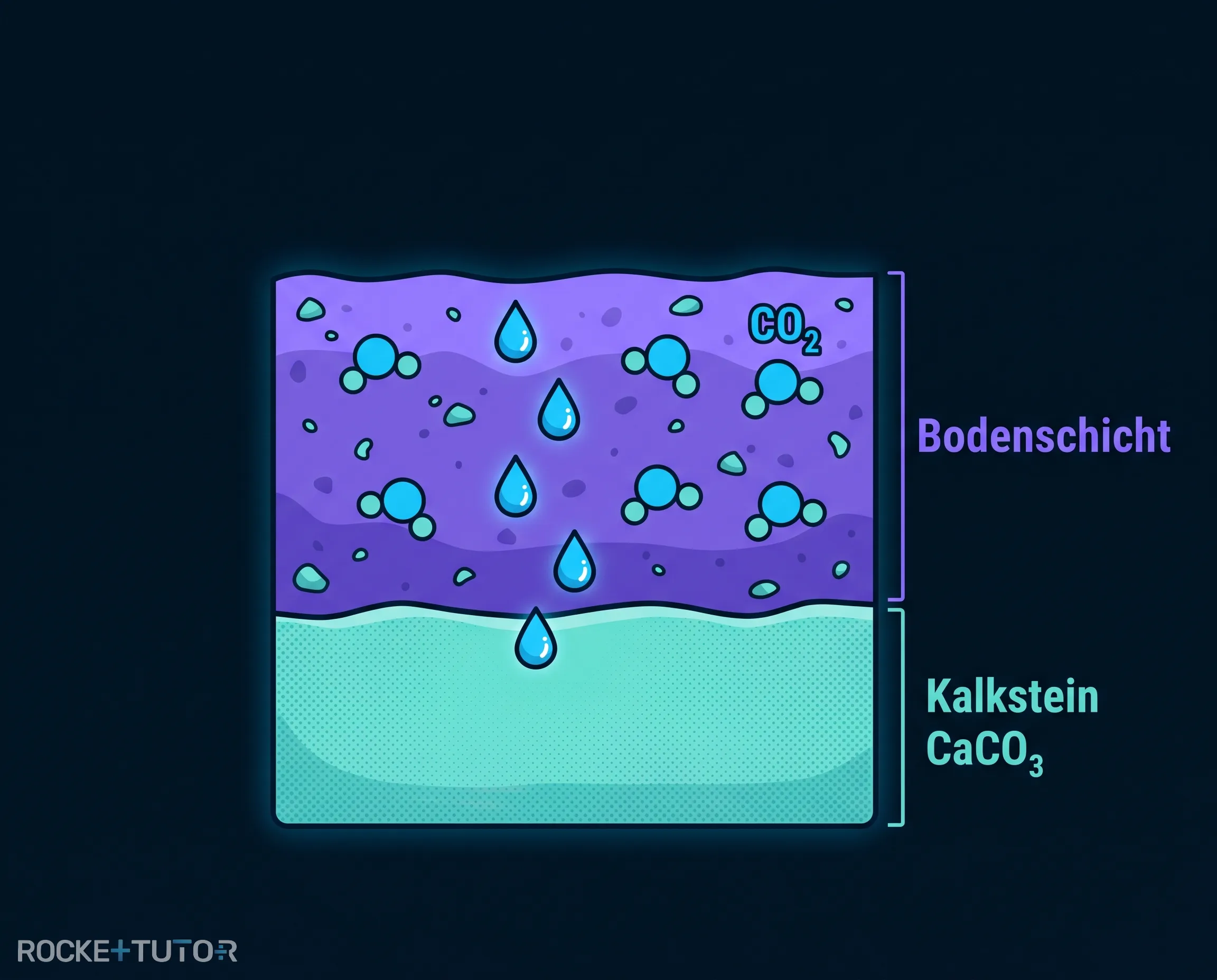 Chemische Auflösung von Kalkstein