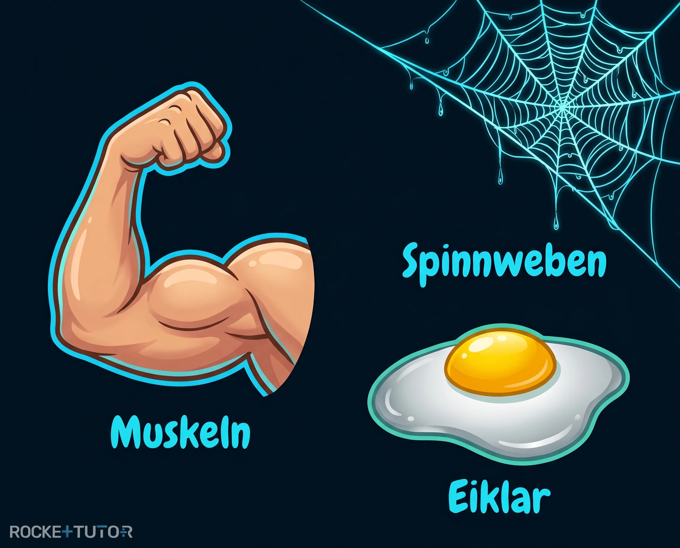 Spinnweben und Muskeln Proteine