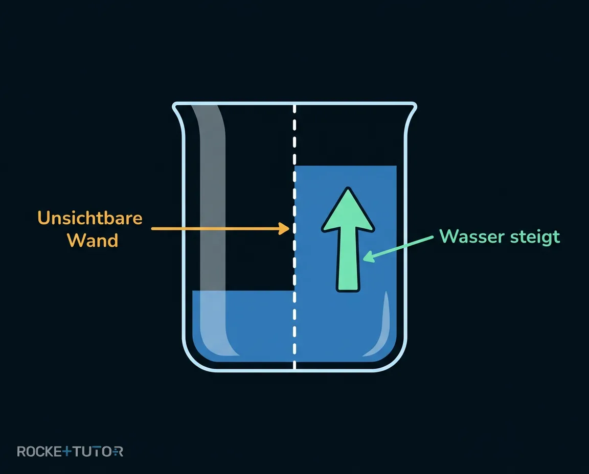 Wasserglas mit unsichtbarer Wand