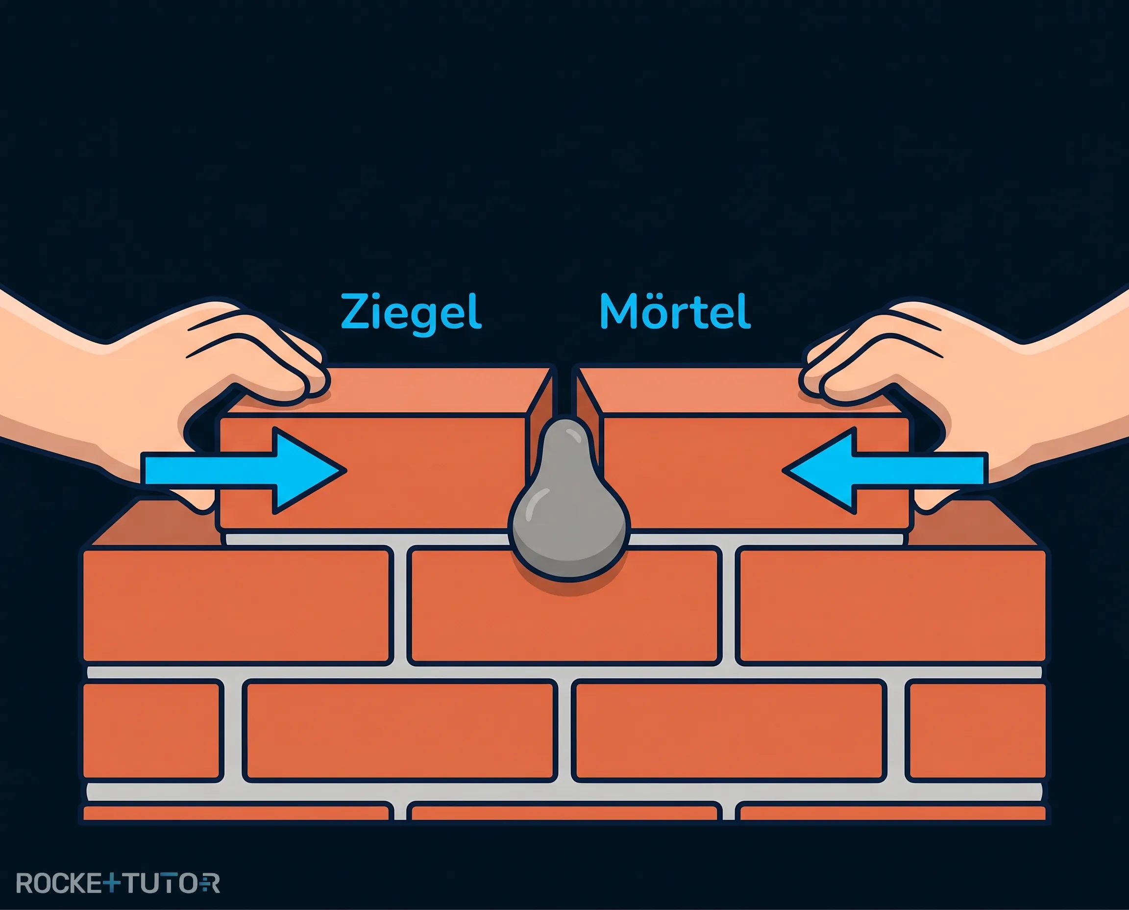 Ziegelsteine und Mörtel Analogie