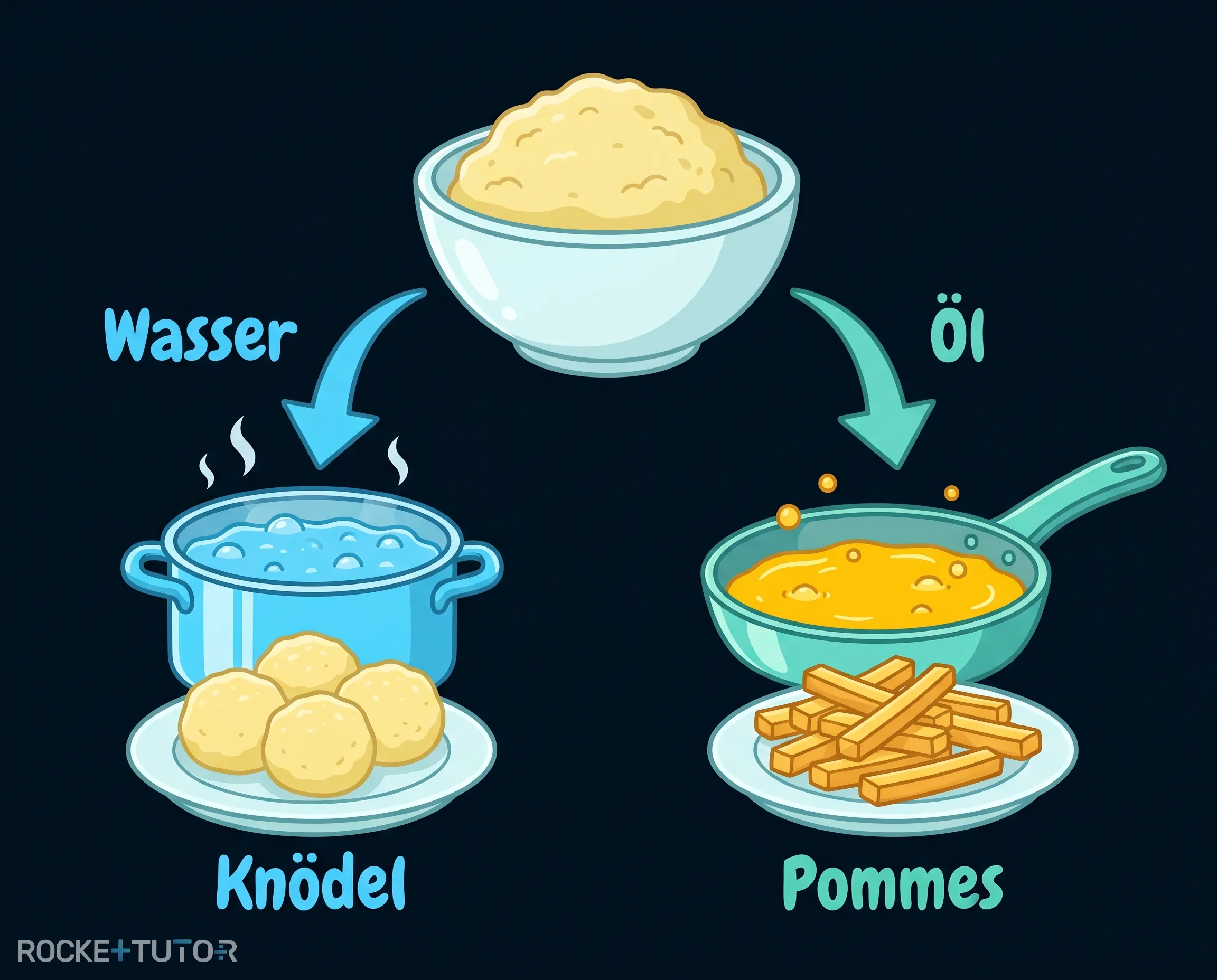 Kartoffelteig zu Knödel oder Pommes