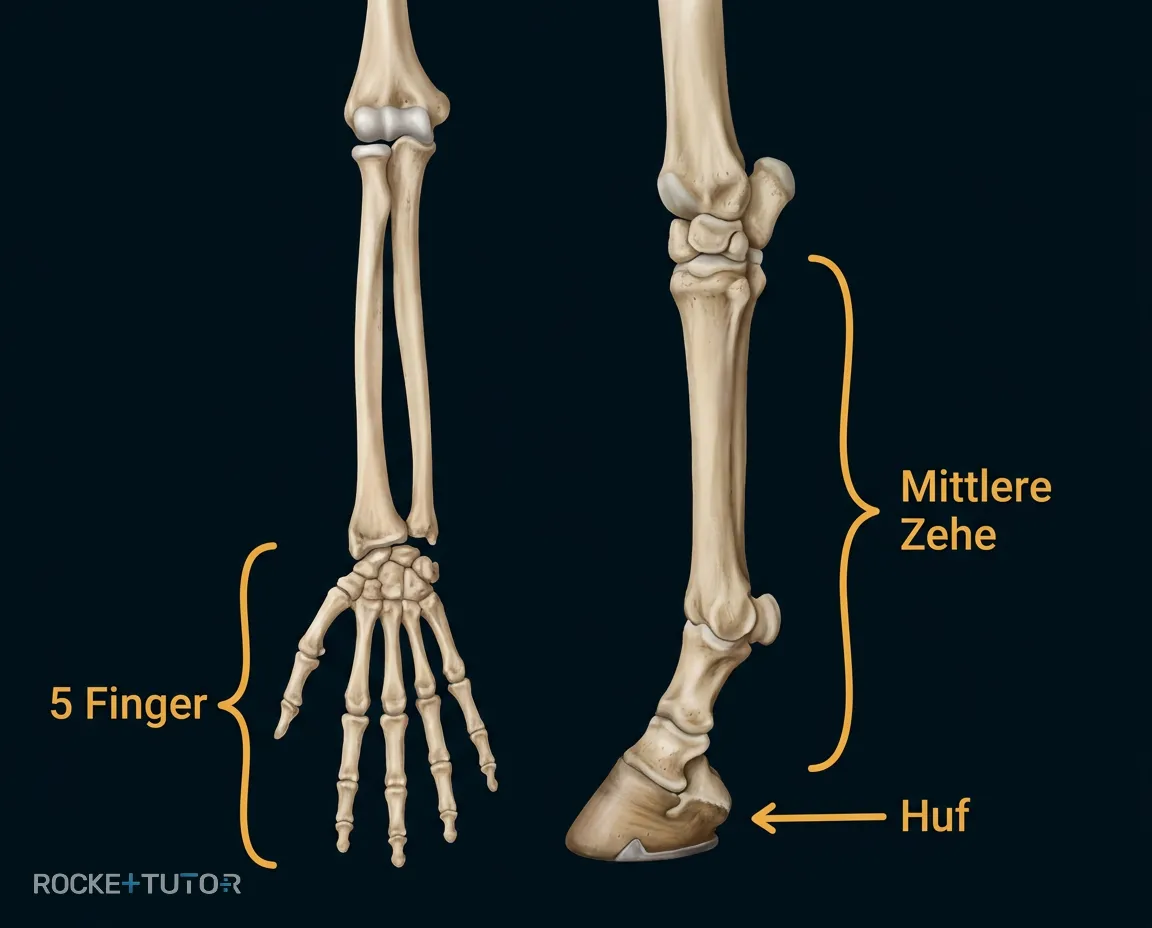 Pferdebein mit mittlerer Zehe